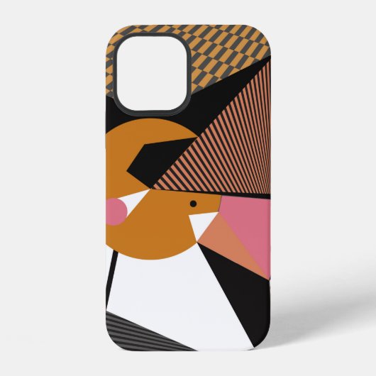 抽象芸術モダン三角形の背景パターン iPhoneケース (裏面)