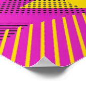 抽象芸術モダン三角形パープルイエローブラック ポスター (角)