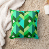 抽象芸術モダン三角形、エメラルドグリーンとアクア クッション (ブランケット)