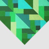 抽象芸術モダン三角形、エメラルドグリーンとアクア 薄葉紙 (詳細)