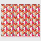 抽象芸術モダン三角形、オレンジ、明るい赤紫色、およびグレー ラッピングペーパー (フラット)