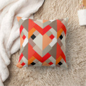 抽象芸術モダン三角形、オレンジ、赤、グレー クッション (ブランケット)