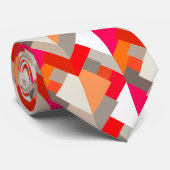 抽象芸術モダン三角形、オレンジ、赤、グレー ネクタイ (ロール)