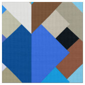 抽象芸術モダン三角形、コバルトブルーおよびブラウン ファブリック (クローズアップ)