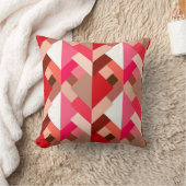 抽象芸術モダン三角形、コーラルレッドおよびピンク クッション (ブランケット)