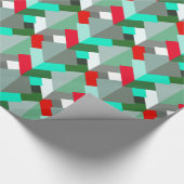 抽象芸術モダン三角形、ターコイズ、赤、グレー ラッピングペーパー (角)