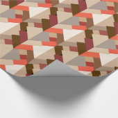 抽象芸術モダン三角形、ブラウン、トープおよびオレンジ ラッピングペーパー (角)