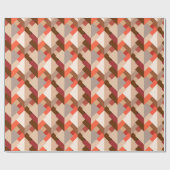 抽象芸術モダン三角形、ブラウン、トープおよびオレンジ ラッピングペーパー (フラット)