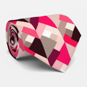 抽象芸術モダン三角形、明るい赤紫色ピンクとグレー ネクタイ (ロール)