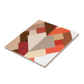 抽象芸術モダン三角形、茶色、TAUPE、オレンジ タイル (側面)