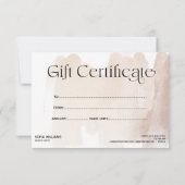 抽象芸術モダン保証明書ギフトカード (裏面)