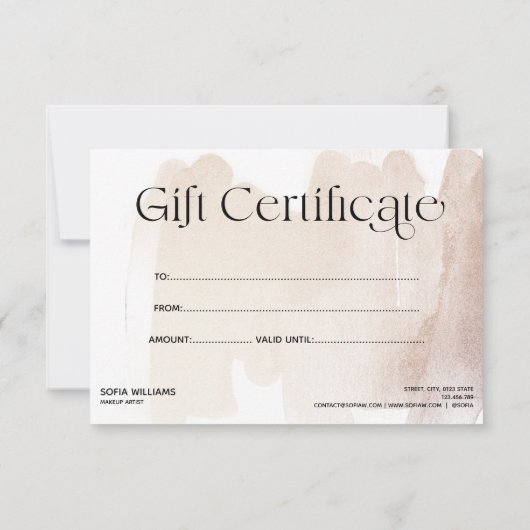 抽象芸術モダン保証明書ギフトカード (裏面)