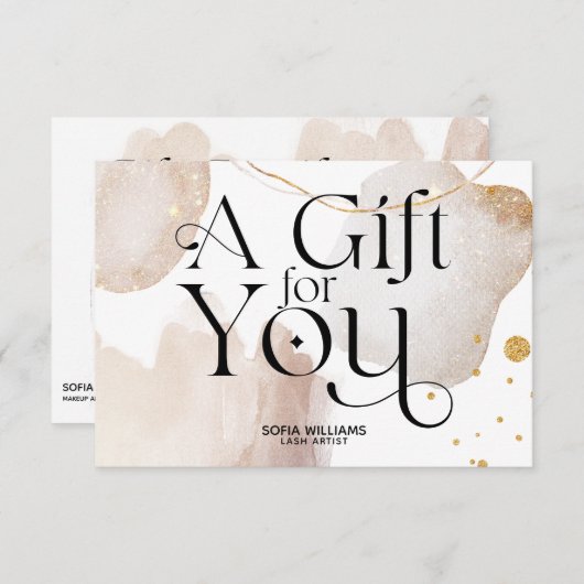 抽象芸術モダン保証明書ギフトカード (正面/裏面)