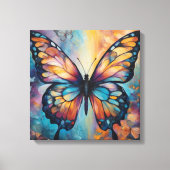 抽象芸術モダン入り組んだ渦巻き蝶デザイン キャンバスプリント (正面)