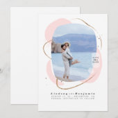 抽象芸術モダン写真を幾何学模様で保存 セーブザデート (正面/裏面)