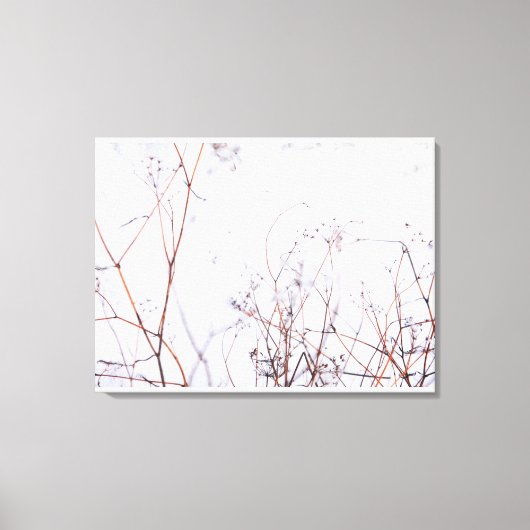 抽象芸術モダン冬の野草の雪 キャンバスプリント (正面)