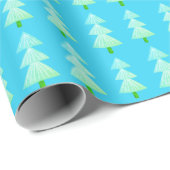 抽象芸術モダン冬クリスマスツリーブルーグリーン ラッピングペーパー (ロールコーナー)