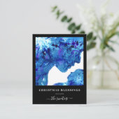抽象芸術モダン出生水色クリスマス シーズンカード (スタンド正面)