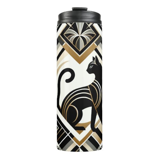 抽象芸術モダン加飾キャットサーマルタンブラー タンブラー (正面)