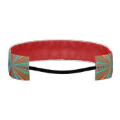 抽象芸術モダン南西アステカティール(緑がかった色)レッドブラウン アスレチックヘッドバンド (裏面)