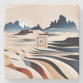 抽象芸術モダン南西部モノグラム ストーンコースター