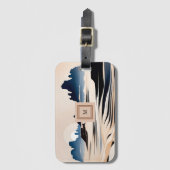 抽象芸術モダン南西部モノグラム ラゲッジタグ (正面縦)