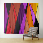 抽象芸術モダン図形の三角形オレンジ タペストリー (インサイチュ(横))