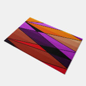 抽象芸術モダン図形の三角形オレンジ ドアマット (アングル)