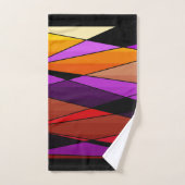 抽象芸術モダン図形の三角形オレンジ バスタオルセット (ハンドタオル)