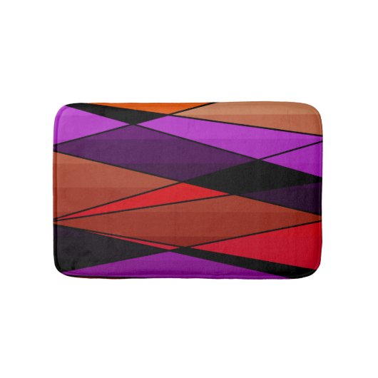 抽象芸術モダン図形の三角形オレンジ バスマット (正面)