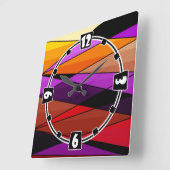 抽象芸術モダン図形の三角形(オレンジ) スクエア壁時計 (傾斜)