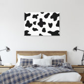 抽象芸術モダン国の白黒の牛の斑点 キャンバスプリント (インサイチュ (寝室))