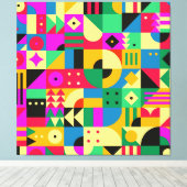 抽象芸術モダン園 キャンバスプリント (インサイチュ (ウッドフロア))