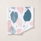 抽象芸術モダン型葉の熱帯型 バスタオルセット (ウォッシュタオル)