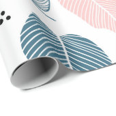 抽象芸術モダン型葉の熱帯型 ラッピングペーパー (ロールコーナー)