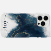 抽象芸術モダン大理石とグリアイニシャルと名前 Case-Mate iPhoneケース (裏面 (横))