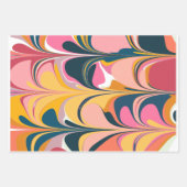 抽象芸術モダン大理石の渦巻き（ピンクと黄色） ラッピングペーパーシート (正面3)