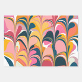 抽象芸術モダン大理石の渦巻き（ピンクと黄色） ラッピングペーパーシート (正面2)