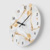 抽象芸術モダン大理石グレー金ゴールド審美的 ラージ壁時計 (傾斜)
