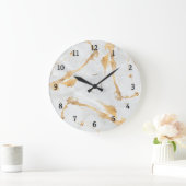 抽象芸術モダン大理石グレー金ゴールド審美的 ラージ壁時計 (ホーム)