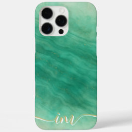 抽象芸術モダン大理石デザインとイニシャルと名前 iPhone 16 PRO MAXケース