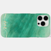 抽象芸術モダン大理石デザインとイニシャルと名前 Case-Mate iPhoneケース (裏面 (横))