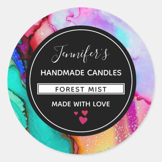 抽象芸術モダン大理石水彩事業 ラウンドシール (正面)