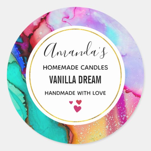 抽象芸術モダン大理石水彩事業 ラウンドシール (正面)