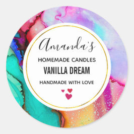 抽象芸術モダン大理石水彩事業 ラウンドシール