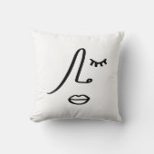 抽象芸術モダン女性顔ミニマリズムデザイン クッション (正面)