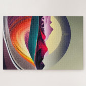 抽象芸術モダン山水準主義 ジグソーパズル (横)