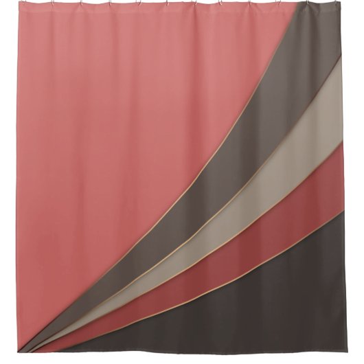 抽象芸術モダン幾何シンプルプリント シャワーカーテン (正面)