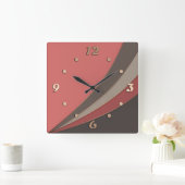 抽象芸術モダン幾何シンプルプリント スクエア壁時計 (ホーム)