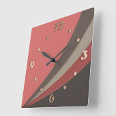 抽象芸術モダン幾何シンプルプリント スクエア壁時計 (傾斜)